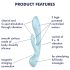 Satisfyer Triple Oh - punjivi vibrator s klitoralnim nastavkom (plavi)