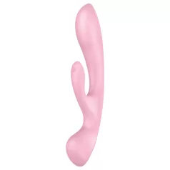   Satisfyer Triple Oh - vibrator s klitoralnim nastavkom - punjivi - rozi