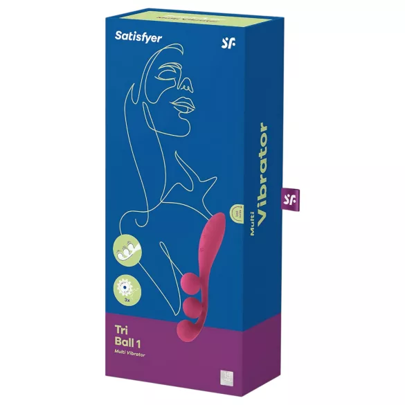 Satisfyer Tri Ball 1 - vibrator na punjenje - multifunkcionalni - crveni