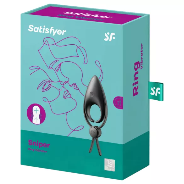 Satisfyer Sniper - vibrirajući penis prsten na punjenje - crni