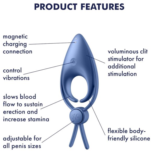 Satisfyer Sniper - vibrirajući prsten za penis na punjenje - plava