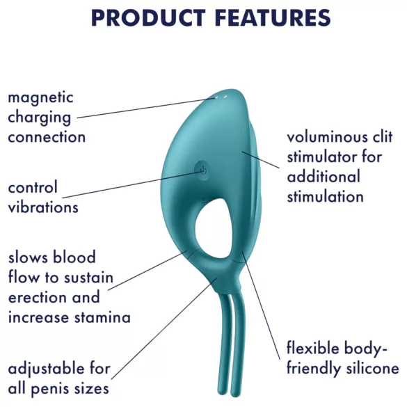 Satisfyer Swordsman - vibrirajući prsten za penis - punjivi - zeleni