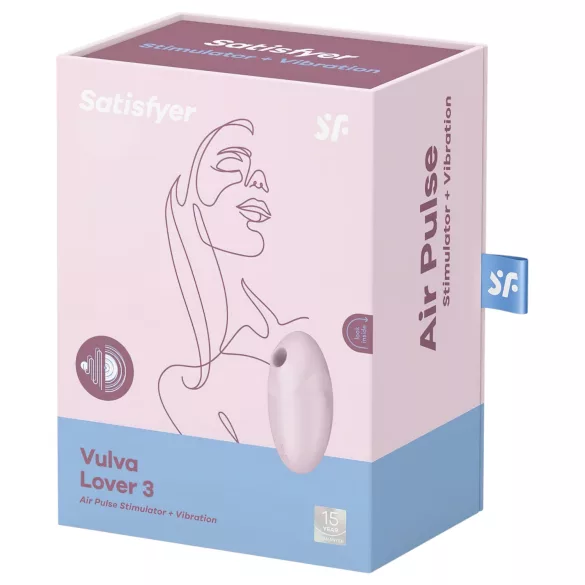 Satisfyer Vulva Lover 3 - stimulator klitorisa na zračne valove - punjivi - rozi