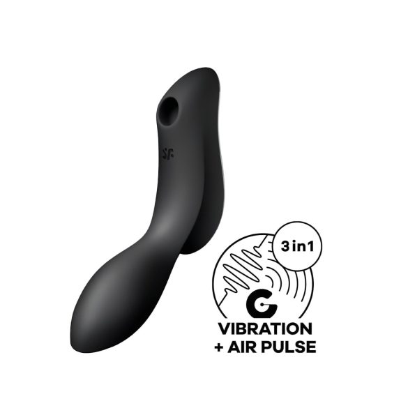 Satisfyer Curvy Trinity 2 - zračni valovi 2u1 vibrator (crna)