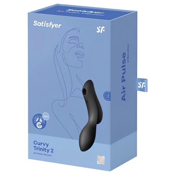 Satisfyer Curvy Trinity 2 - vibrator s valovima zraka i klitoralni - crni