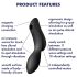 Satisfyer Curvy Trinity 2 - vibrator s valovima zraka i klitoralni - crni