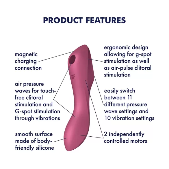 Satisfyer Curvy Trinity 3 - vibrator za klitoris i G-točku s pulsirajućim zrakom