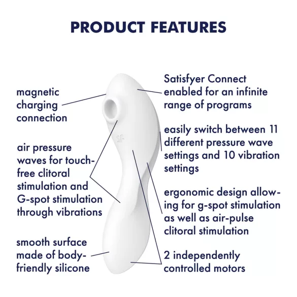 Satisfyer Curvy Trinity 5+ - vibrator 2u1 - bijeli