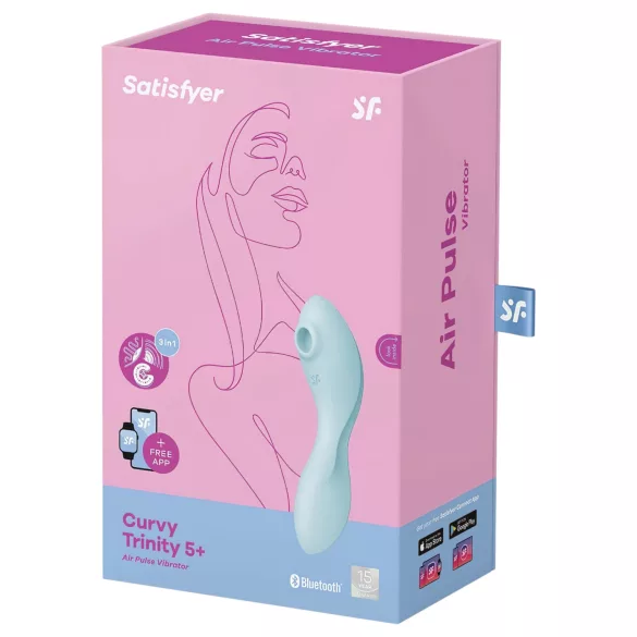 Satisfyer Curvy Trinity 5+ - vibrator 2u1 s aplikacijom - plavi