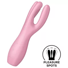   Satisfyer Threesome 3 - vibrátor za klitoris na baterije - silikon - roza