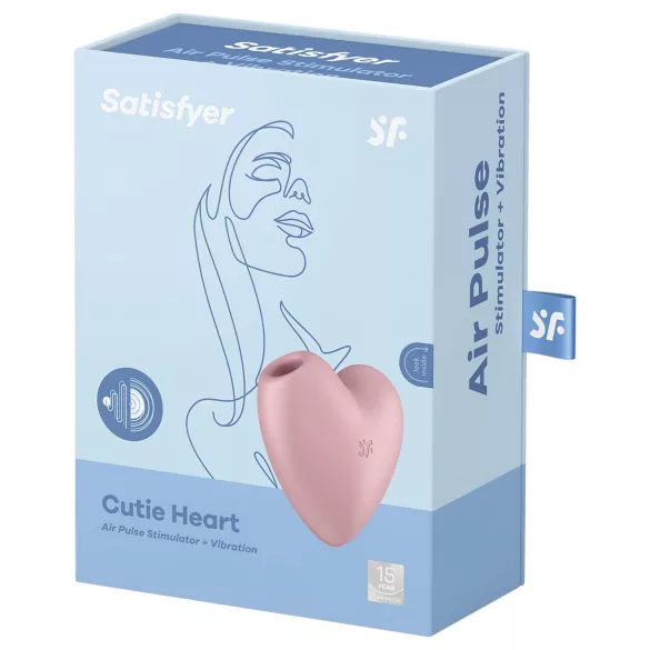 Satisfyer Cutie Heart - klitoralni vibrator s zračnim valovima - punjivi - rozi