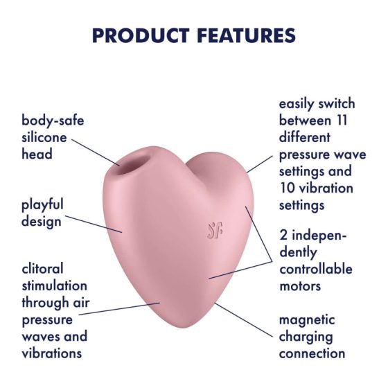 Satisfyer Cutie Heart - vibrator za klitoris na baterije, zračni valovi (ružičasti)