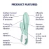Satisfyer Air Pump Bunny 5 - vibrator na napuhavanje s upravljanjem putem aplikacije (menta)