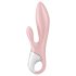 Satisfyer - vibrator s pumpom za zrak i zečjim ušima - silikon ružičasti