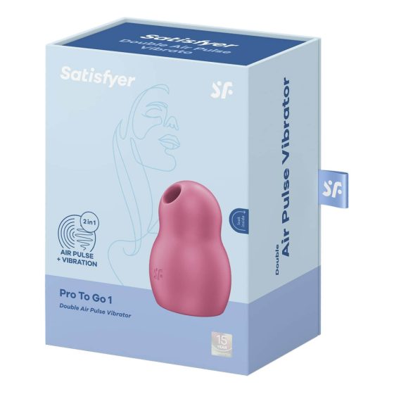 Satisfyer Pro To Go 1 - stimulator klitorisa na baterije, zračnim valovima (crveni)