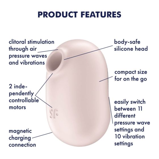 Satisfyer Pro To Go 2 - stimulator klitorisa na baterije, zračni valovi (bež)