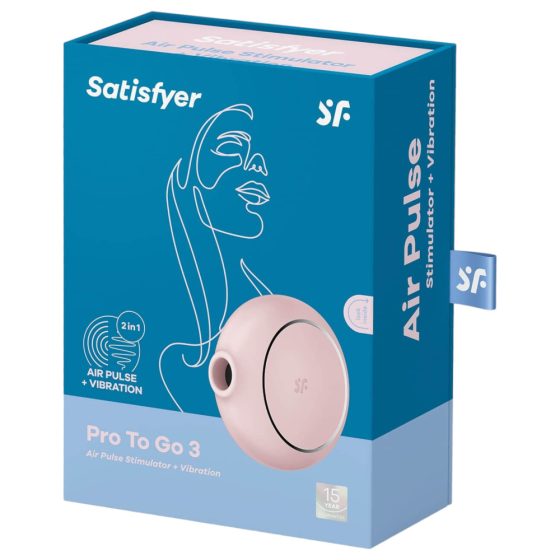 Satisfyer Pro To Go 3 - stimulator klitorisa na baterije, zračni valovi (ružičasti)
