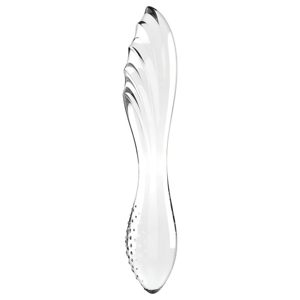 Satisfyer Dazzling Crystal 1 - dvostrani stakleni dildo - prozirno