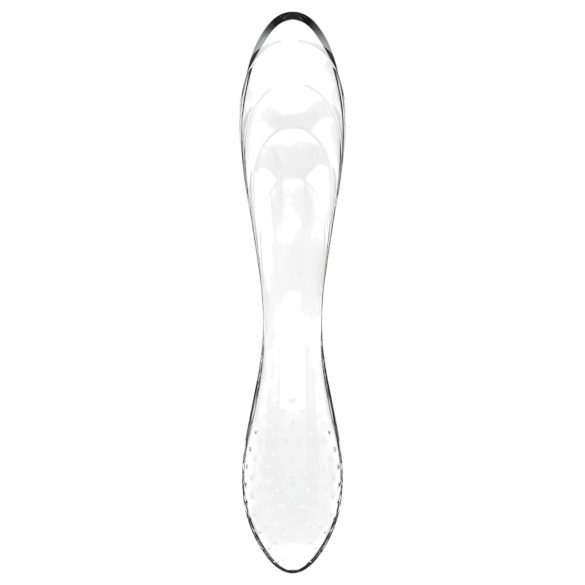 Satisfyer Dazzling Crystal 1 - dvostrani stakleni dildo - prozirno