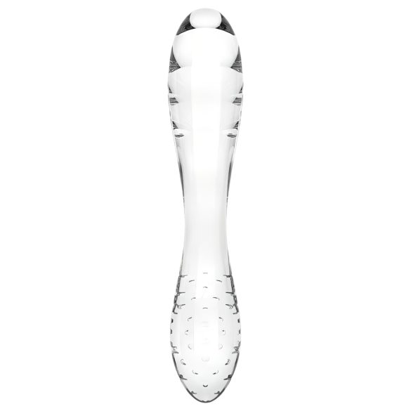 Satisfyer Dazzling Crystal 1 - dvostrani stakleni dildo - prozirno