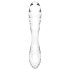 Satisfyer Dazzling Crystal 1 - dvostrani stakleni dildo - prozirno