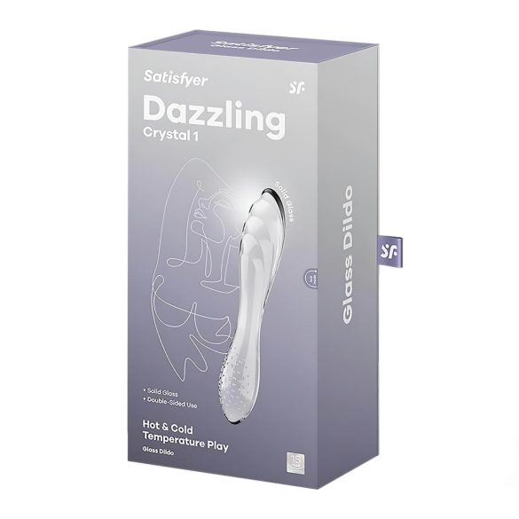 Satisfyer Dazzling Crystal 1 - dvostrani stakleni dildo - prozirno