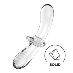   Satisfyer Double Crystal - obostrani stakleni dildo - prozirno