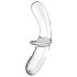Satisfyer Double Crystal - dvostrani stakleni dildo (prozirni)