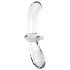 Satisfyer Double Crystal - dvostrani stakleni dildo (prozirni)