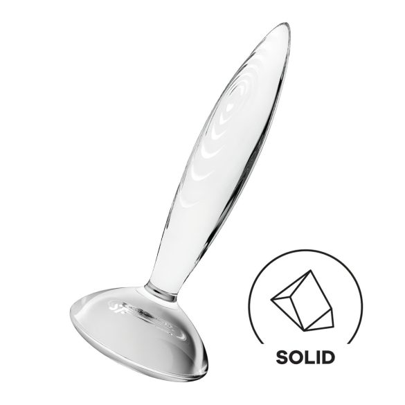 Satisfyer Blještavi Kristal - stakleni dildo s rebrima (prozirno)
