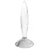 Satisfyer Sparkling Crystal - stakleni dildo s rebrima - proziran