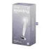 Satisfyer Sparkling Crystal - stakleni dildo s rebrima - proziran