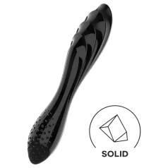  Satisfyer Dazzling Crystal 1 - dvostrani stakleni dildo - crna