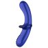 Satisfyer Double Crystal - plavi dvostrani stakleni dildo