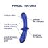 Satisfyer Double Crystal - plavi dvostrani stakleni dildo