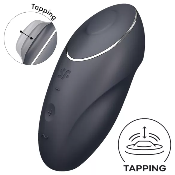 Satisfyer Tap & Climax 1 - vibrator za klitoris 2u1 - crna