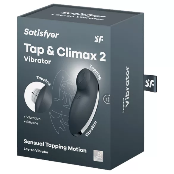 Satisfyer Tap & Climax 2 - vibrator za klitoris 2u1 - sivi