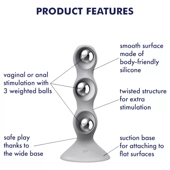 Satisfyer Triple Ball-R - dildó s perlicama - siva