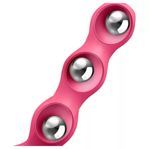 Satisfyer Triple Ball-R - analni vibrator s kuglicama - silikon - roza
