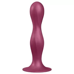 Satisfyer Double Ball-R - dildó s vakumskom bazom - crvena