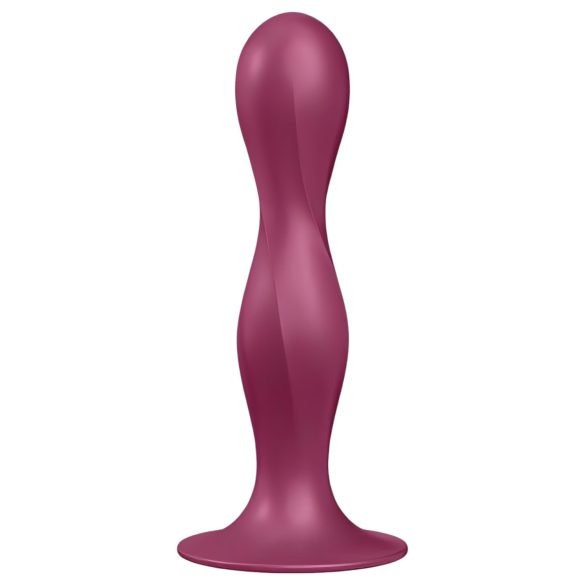 Satisfyer Double Ball-R - vakuumski dildo s težinom (crvena)