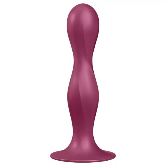 Satisfyer Double Ball-R - dildó s vakumskom bazom - crvena