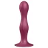 Satisfyer Double Ball-R - dildó s vakumskom bazom - crvena