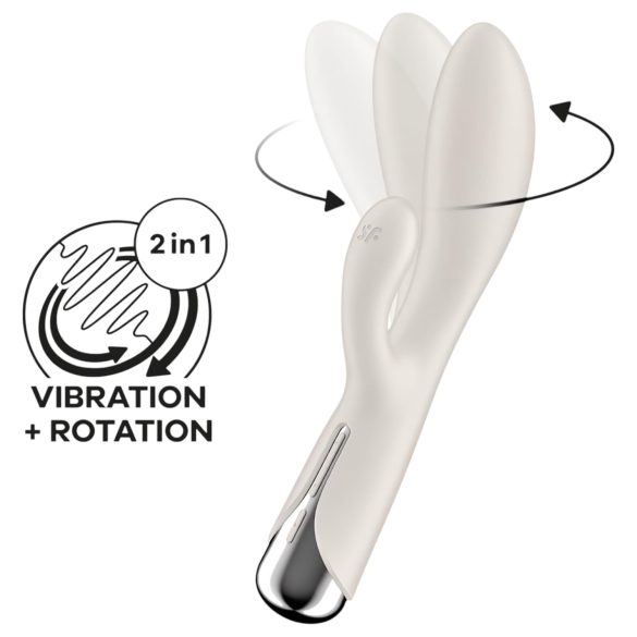 Satisfyer Spinning Rabbit 1 - rotirajući vibrator s ručkicom za klitoris (bež)