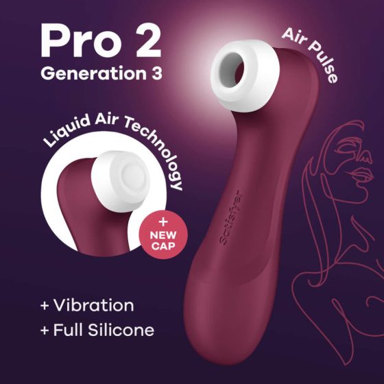 Satisfyer Pro 2 Gen3 - stimulator klitorisa na baterije, zračni val (bordo)