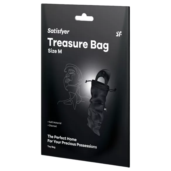 Satisfyer Treasure Bag - diskretna torbica za spremanje - srednja - crna