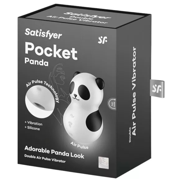 Satisfyer Pocket Panda - stimulator klitorisa na zračne valove - crni