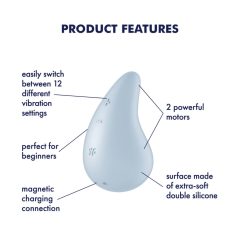   Satisfyer Dew Drop - punjivi, vodootporni vibrator za klitor (plavi)