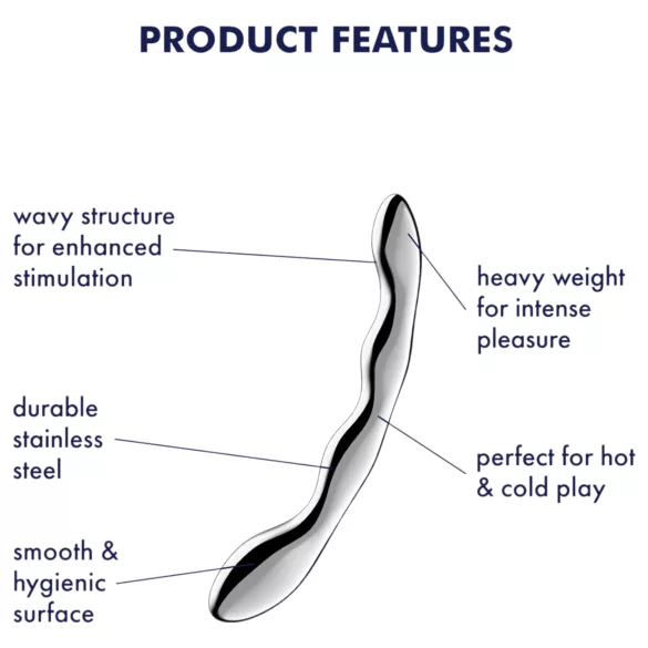 Satisfyer Cosmic Crest 2 - dildo od valovitog čelika - srebrni