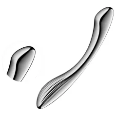  Satisfyer Pure Gravity 1 - čelični dildo s rebrima - srebrni